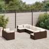 vidaXL Patio Sofa Set Set of 9 Brown, Cream white - 2 of 4