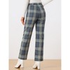INSPIRE CHIC Women's Plaid Elastic Waist Casual Work Office Long Pants - 4 of 4