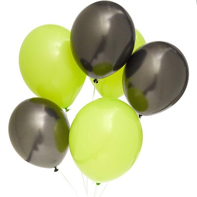 Blue Panda 50-Pack 12-inch Latex Balloons Party Decorations, Lime Green, Black