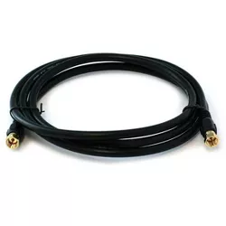 Monoprice Video Cable - 6 Feet - Black | RG6 Quad Shield CL2 Coaxial Cable with F Type Connector