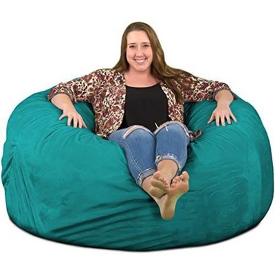 Ultimate Sack 5ft Bean Bag Chair, Oversized Comfortable Indoor Floor Lounger, Giant Foam-Filled Furniture for Relaxing, Teal Suede