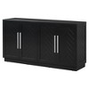 Hostack Sideboard Buffet Cabinet with Storage, Adjustable Shelves and Silver Handles for Living Room, Black - 4 of 4