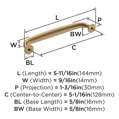 Champagne Bronze Traditional Cabinet Bar Pull with Mounting Hardware