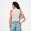 Women's Teddy Bear Graphic Tank Top - Light Gray - 3 of 3
