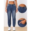 Allegra K Women's Casual High-Waisted Elastic Waist Denim Pants Jeans Jogger - image 2 of 4