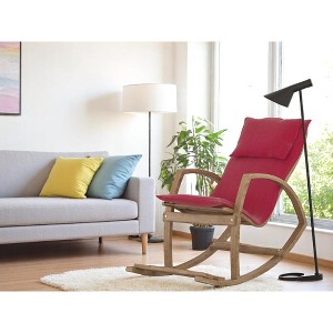 Vynxaria Modern Rocking Chair - Elegant Upholstered Accent Armchair with Wooden Frame - 1 of 4