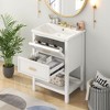 VYNXARIA 24" Bathroom Vanity with Top Sink, Modern Bathroom Storage Cabinet with 2 Drawers, Single Sink Bathroom Vanity£¬White - 3 of 4
