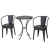 SKRAN Set of 3 KD Metal Outdoor Iron Bistro Set,Comprising Two Chairs and One Table for Small Spaces, Cozy Corners, Garden and Patio(Black+Silver) - 4 of 4