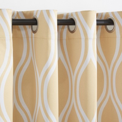 Sundress Yellow Polyester Room Darkening Grommet Curtain Panels