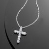 Ross-Simons 0.50 ct. t.w. Lab-Grown Diamond Cross Pendant Necklace in Sterling Silver - 3 of 4
