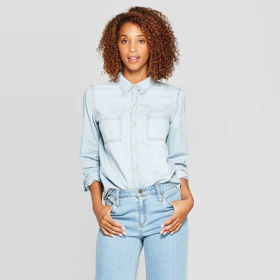 ladies long sleeve denim shirts