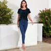Anna-Kaci Women's Short Sleeve Crew Neck All-Over Sequin Embellished Top Stylish Sparkling Blouse - 2 of 4