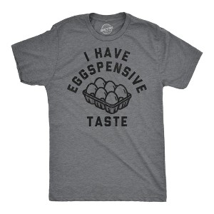 Mens Funny T Shirts I Have Eggspensive Tastes Sarcastic Egg Graphic Novelty Tee For Men - Crazy Dog Men's T Shirt - 1 of 4