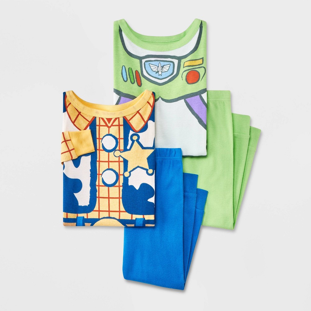 Toddler Boys' 4pc Snug Fit Toy Story Cotton Pajama Set - Green 12M