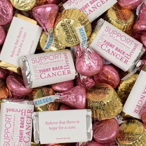 130 pcs Breast Cancer Awareness Candy Hershey's Chocolate Mix (1.65 lb) - By Just Candy - 1 of 2