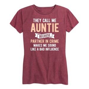Women's - Instant Message - They Call Me Auntie Short Sleeve Graphic T-Shirt - 1 of 4