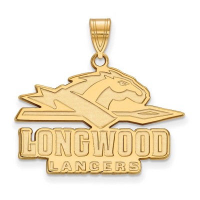 Black Bow Jewelry 10k Yellow Gold Longwood Lancers NCAA Large Pendant