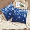 Pillow Covers Snowflake Blue Winter Christmas 2 Set Pillowcases - 3 of 3