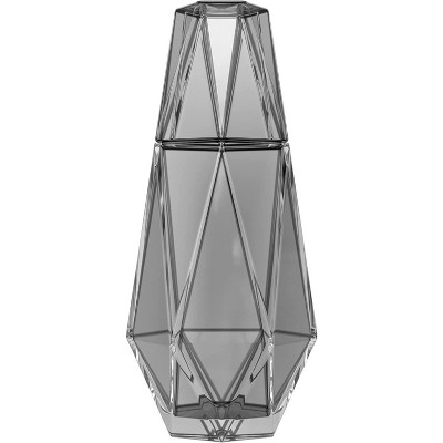 American Atelier Modern Geometric 37oz Bedside Carafe and Tumbler Glass/Lid, 2-Piece Set
