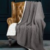 Cotton Cable Knit Blanket, Soft Warm Fleece Knitted Bed Blanket - NTBAY - image 2 of 4