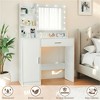 SKRAN Vanity Desk with Mirror and Lights, Makeup Vanity with Drawer & Storage Cabinet, Adjustable 3 Lighting Modes for Bedroom, Dressing Room(White ) - 2 of 4