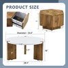 NicBex Natural Pattern Set of 2 Coffee Table with Embedded Design,Unique Rustic Charm Center Table for Living Room,Apartment - 4 of 4