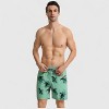 Anna-Kaci Men's Toucan Print Swim Shorts with Tropical Leaf Pattern and Adjustable Drawstring Waist - 3 of 4