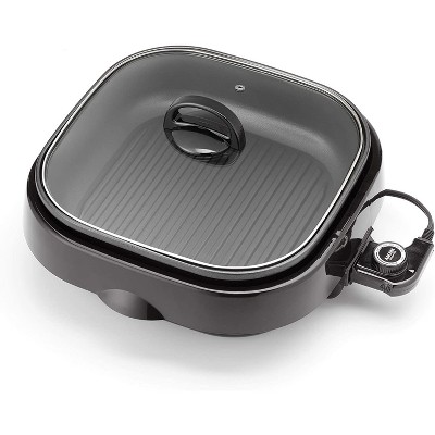 Aroma Housewares ASP-218B Grillet 4Qt. 3-in-1 Cool-Touch Electric Indoor Grill Portable Black