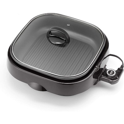 AROMA Hot Plate Diecast w/ Temperature Control Cool-Touch Handle Cast-Iron  Black