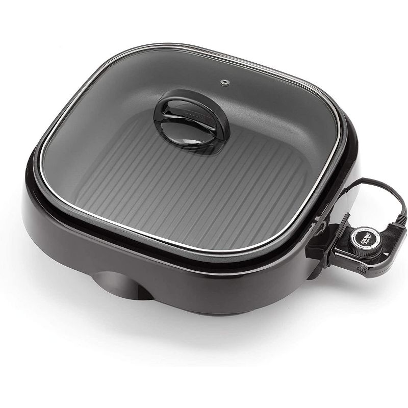 Aroma Housewares ASP-218B Grillet 4Qt. 3-in-1 Cool-Touch Electric Indoor Grill Portable Black, 1 of 6