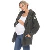 Maternity Plush Hooded Cardigan with Pockets - 2 of 4