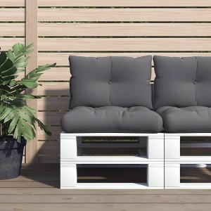 vidaXL Pallet Cushions 2 pcs Anthracite Fabric - 1 of 4
