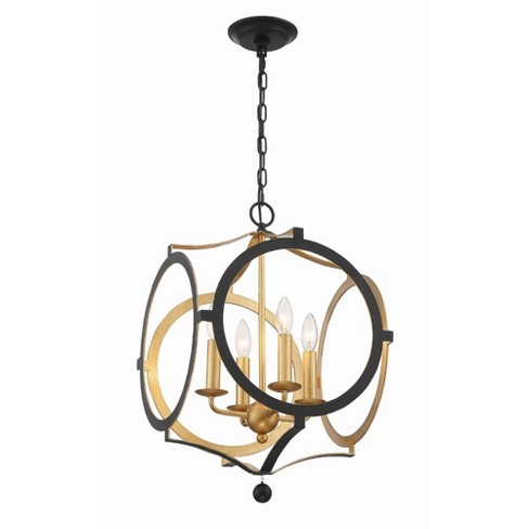 Crystorama Lighting Odelle 4 - Light Chandelier in  Matte Black/Antique Gold - image 1 of 4