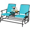 Costway 2 Person Outdoor Patio Double Glider Chair Loveseat Rocking Turquoise/Gray/Brown/Black/Navy/Wine - 3 of 4