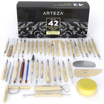 Arteza Pottery and Clay Sculpting Tools Art Supply Set - 42 Pack (ARTZ-8060)