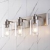 22" LED 3-Light Irving Seeded Glass/Iron Contemporary Wall Sconce Nickel - JONATHAN Y - 2 of 4