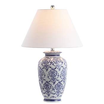 26.25" Ceramic Juliana Chinoiserie Table Lamp (Includes LED Light Bulb) Blue - JONATHAN Y
