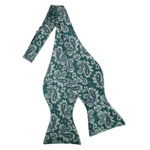 Men's Paisley Printed 2.75" x 4.75" Adjustable 16" - 21" Self-Tie Bow Tie - 1 of 4