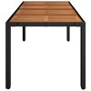 vidaXL Patio Table with Wooden Top Black 74.8 in.x35.4 in.x29.5 in. Poly Rattan - 4 of 4
