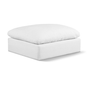 Meridian Furniture,Comfy Linen Textured Fabric Modular Ottoman - 1 of 4