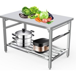 Acekool 48" Commercial Stainless Steel Table with Undershelf – NSF Prep Island for Kitchen, Restaurant & Work Space - 1 of 4