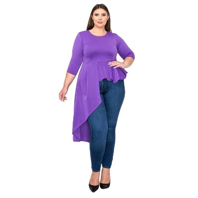 L I V D Women's Sanctuary Asymmetrical Peplum Top