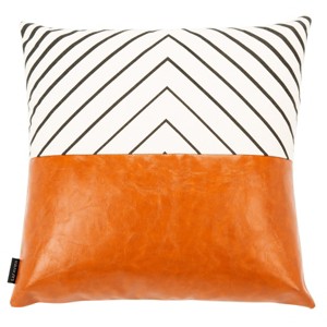 Trini Pillow - Brown/White - 18"X18" - Safavieh - 1 of 4