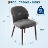 Dining Chair Set of 2,Modern Upholstered Kitchen Chairs with Ergonomic Back Support,265lbs Capacity Dining Room Chairs with Wood Legs - 3 of 4