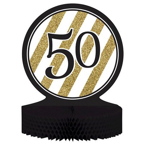 Black Gold 50th Birthday Centerpiece Target