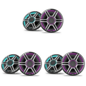 Garmin Fusion 3 Pairs Apollo AP-FL77SPG 7.7" LED Marine Speakers Sport Grills, Gray, Pair - 1 of 4