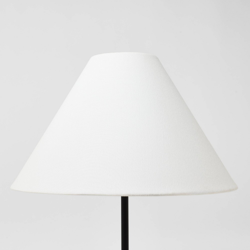 Photos - Floodlight / Street Light Taper Linen Lamp Shade White - Threshold™ designed with Studio McGee