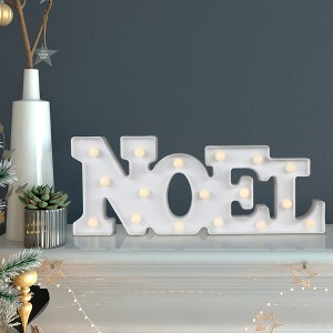 Northlight LED Lighted NOEL Christmas Marquee Wall Sign - 17" - White - 1 of 4