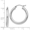 Black Bow Jewelry 3mm x 25mm 14k White Gold Classic Round Hoop Earrings - 4 of 4