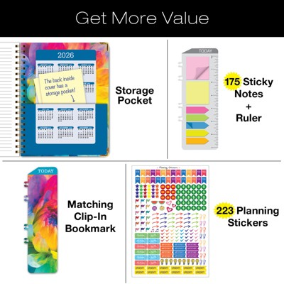 Global Printed Products Hardcover CY 2025 Fashion Planner - 8.5"x11" (Rainbow Petals)